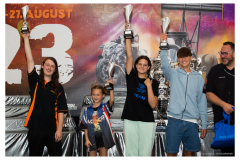 Winner and the runners-up of the Junior Dragster competition.